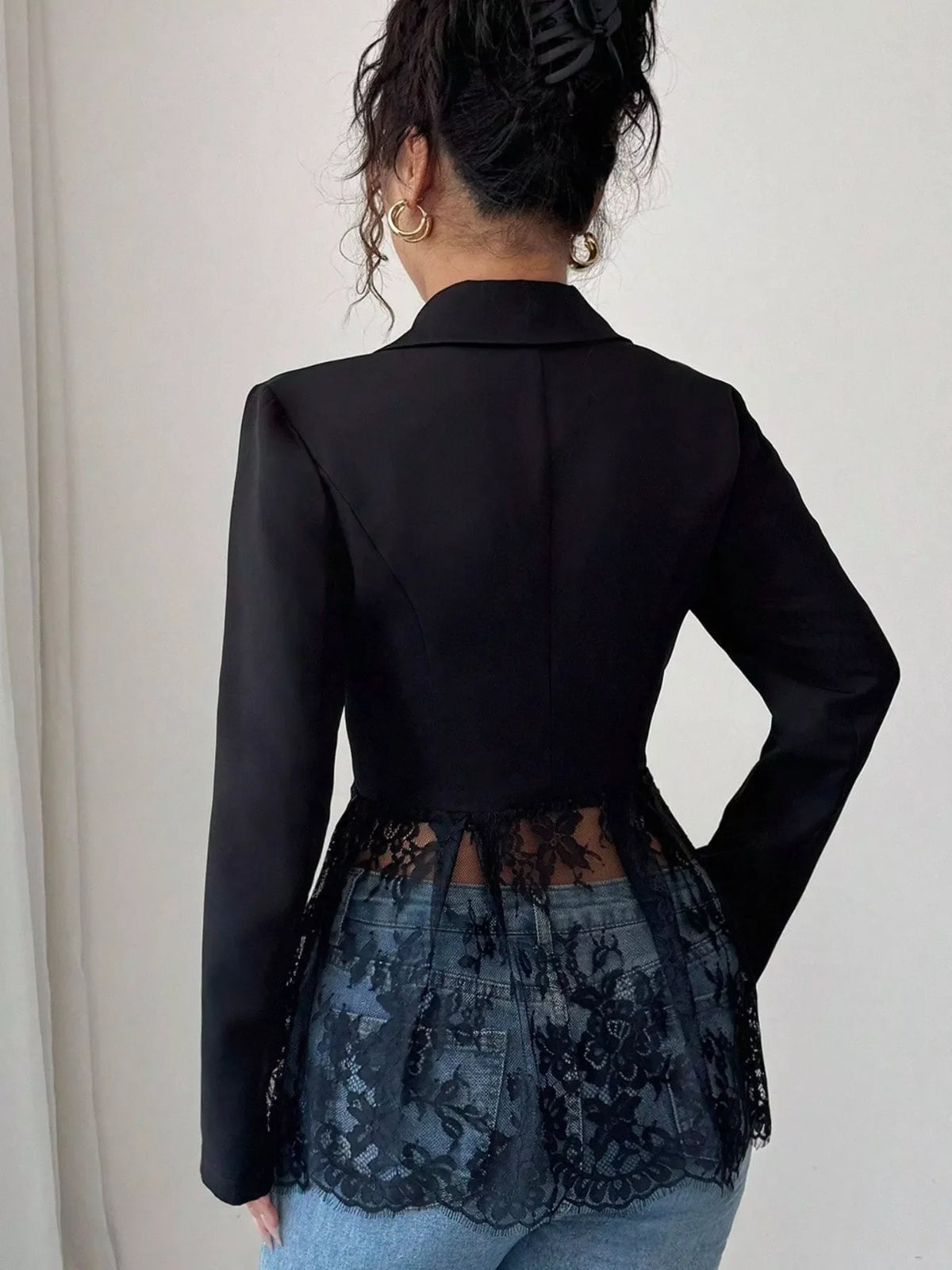 Lace One Button Blazer