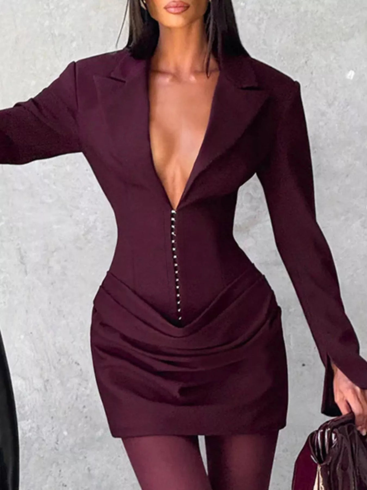 Blazer Long Sleeve Mini Dress Plus Size