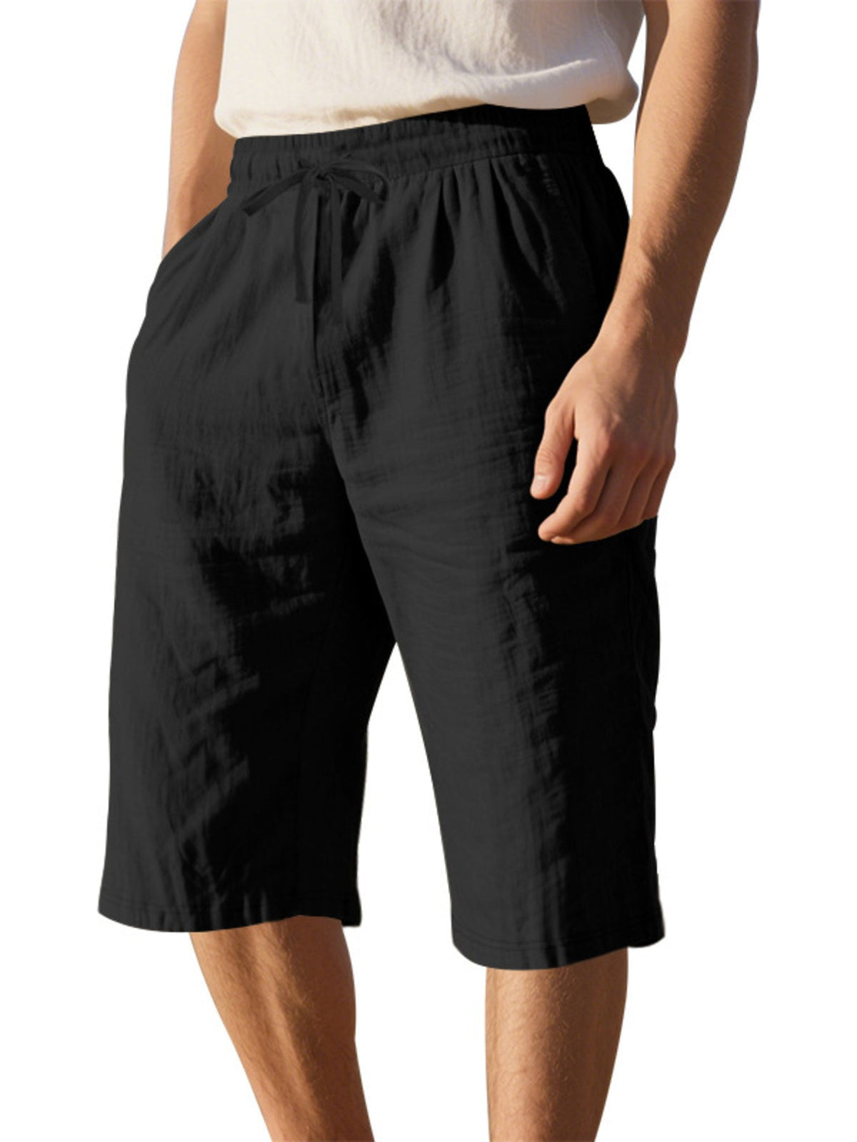 Men's Knee Length Drawstring Shorts Plus Size