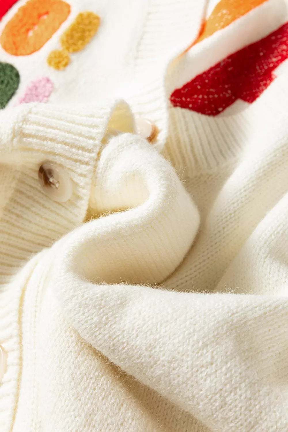 'HO HO HO' Button Up Knit Cardigan for Women