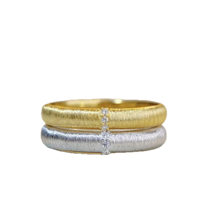 18K Gold-Plated 925 Sterling Silver Zircon Ring for Women