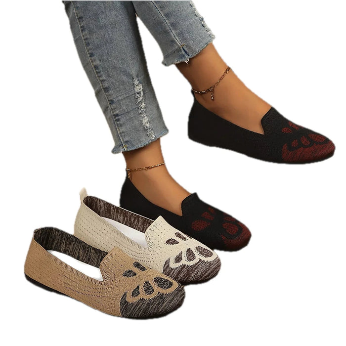 Butterfly Knit Slip-On Shoes