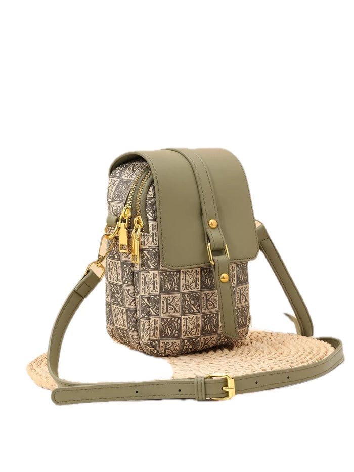 Printed Flap Crossbody Bag