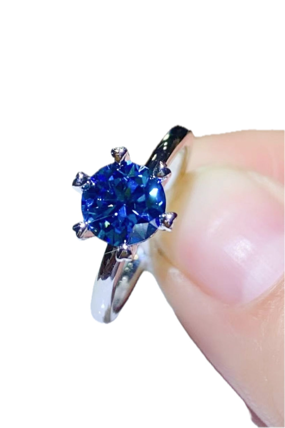 1 Carat Moissanite 6-Prong Solitaire Ring for Women