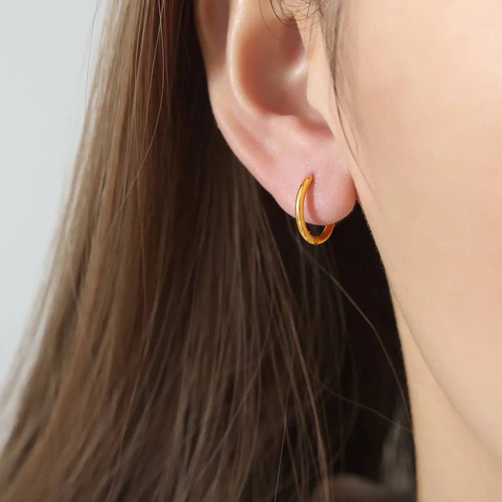 18K Gold-Plated Huggie Earrings – image 3 | Lilixa Trending Jewelry
