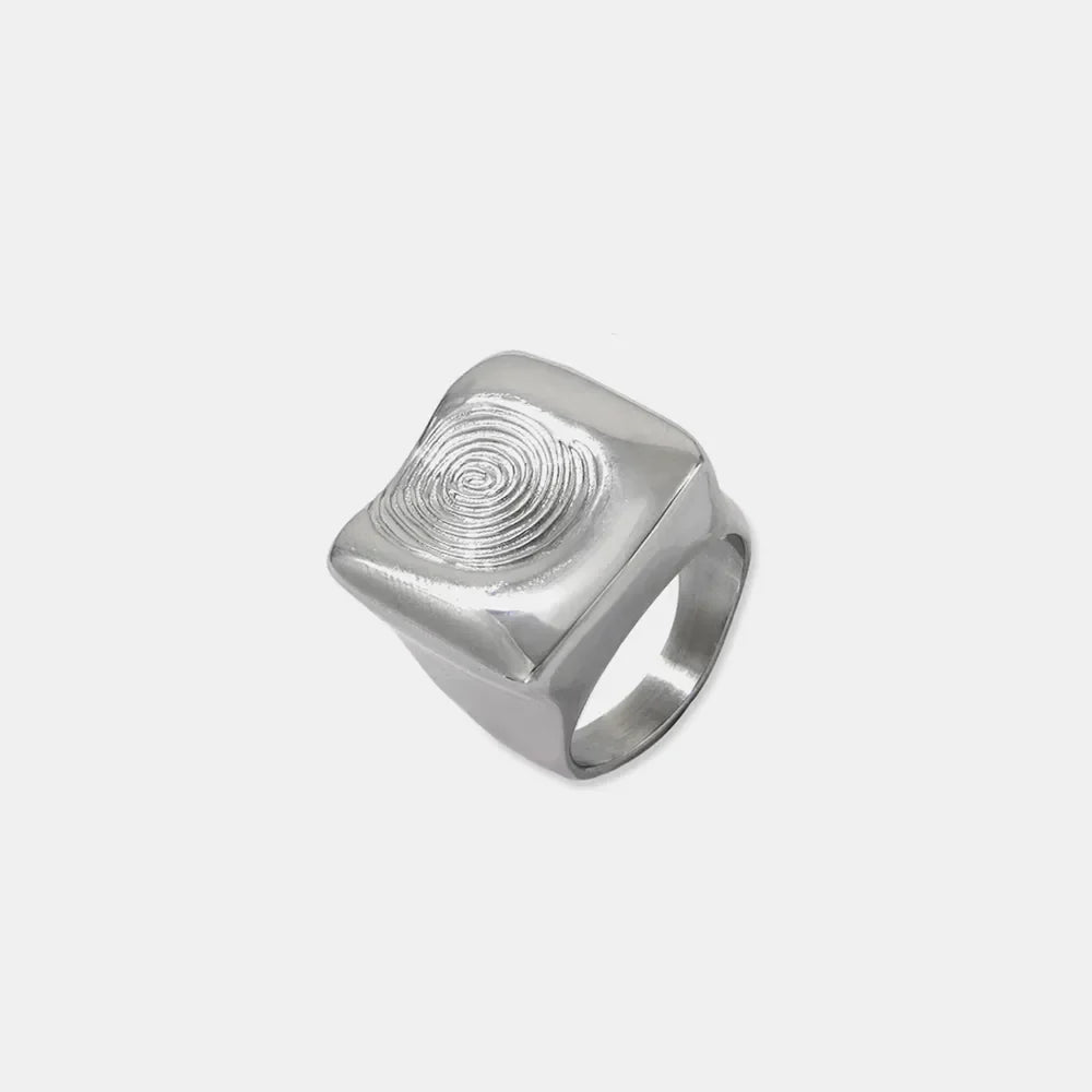 Titanium Steel Fingerprint Signet Ring – image 7 | Lilixa Trending Jewelry