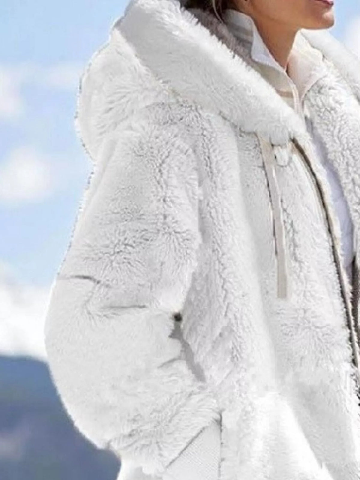 Cozy Fleece Zip-Up Hooded Jacket Plus Size
