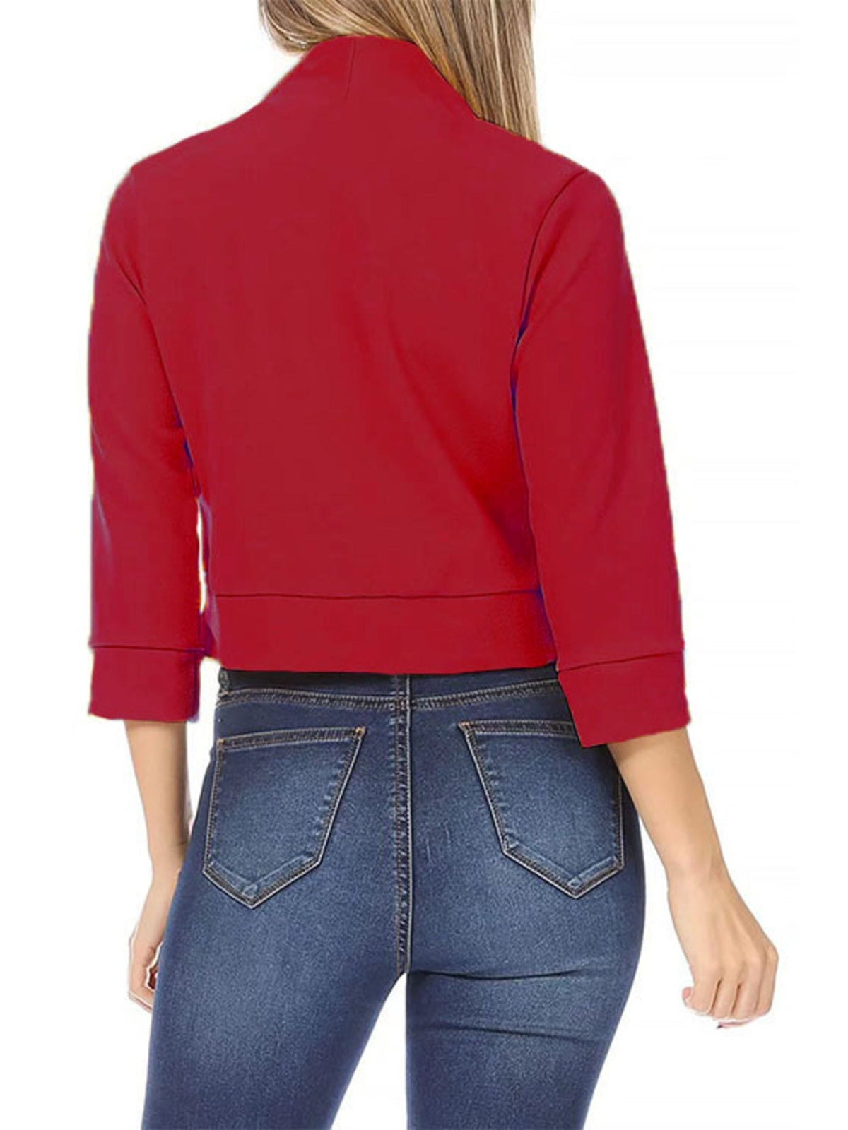 Cropped Open Front Blazer Plus Size