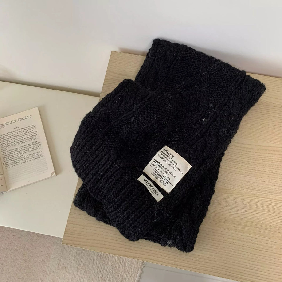 Chunky Cable Knit Scarf for Women